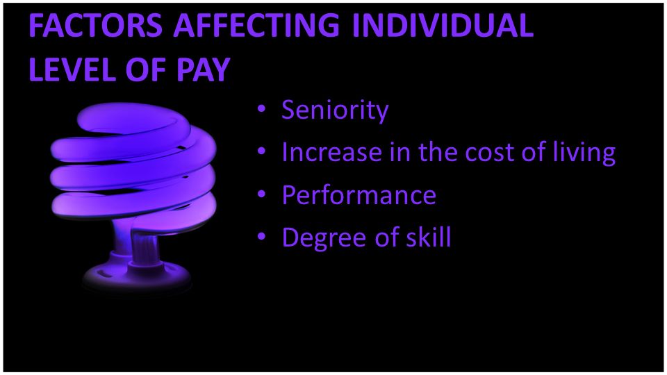FACTORS AFFECTING INDIVIDUAL LEVEL OF PAY