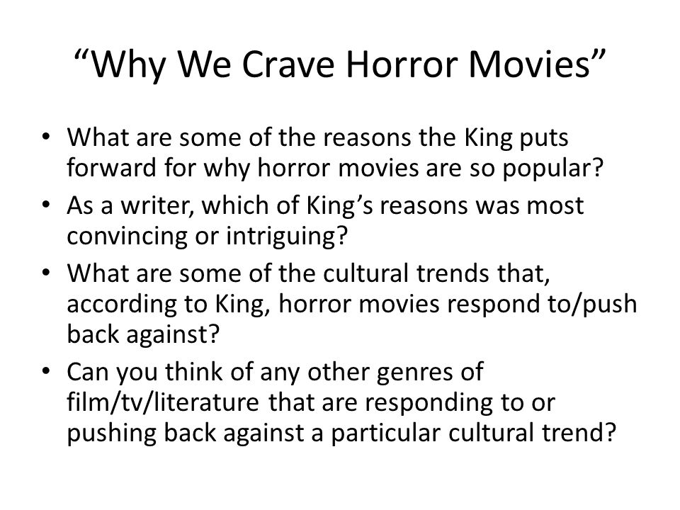 why we crave horror movies thesis