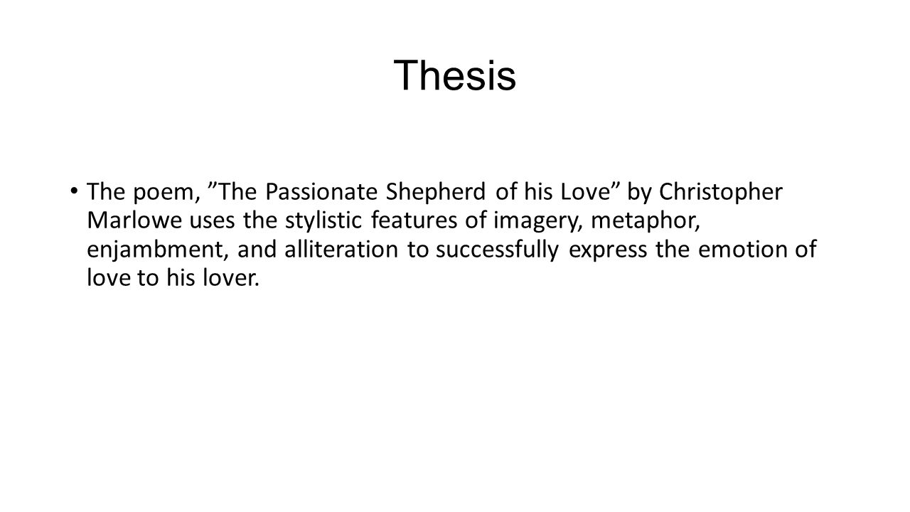 the passionate shepherd to his love figures of speech