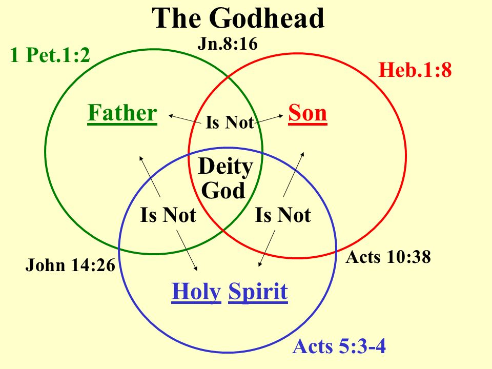 The Godhead Father Son Deity God Holy Spirit 1 Pet.1:2 Heb.1:8 Is Not