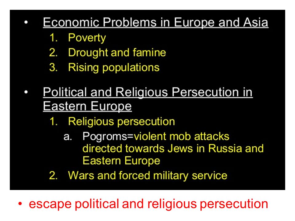 escape political and religious persecution