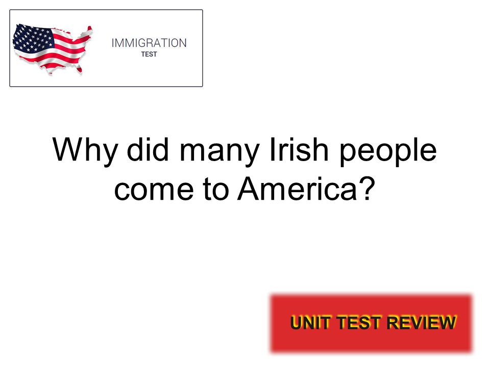 Why did many Irish people come to America