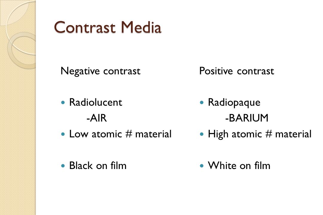negative contrast media