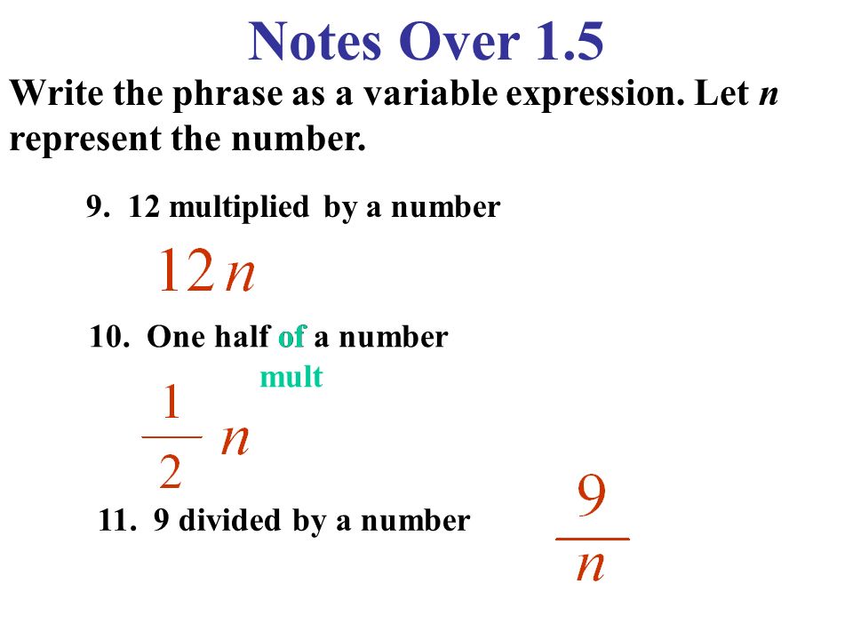 Notes Over 1 5 Write The Phrase As A Variable Expression Let X