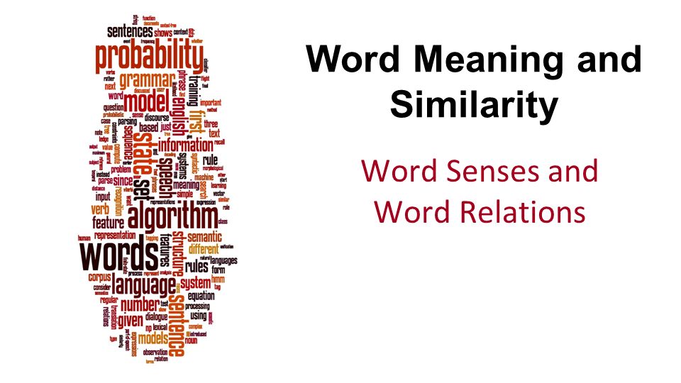 Word Meaning and Similarity.
