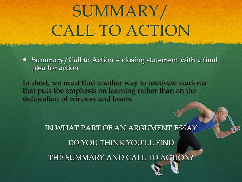 SUMMARY/ CALL TO ACTION