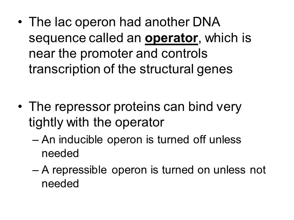 The repressor proteins can bind very tightly with the operator