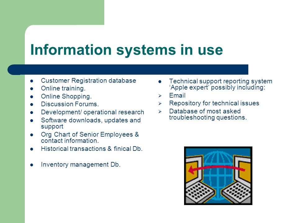 Information systems in use