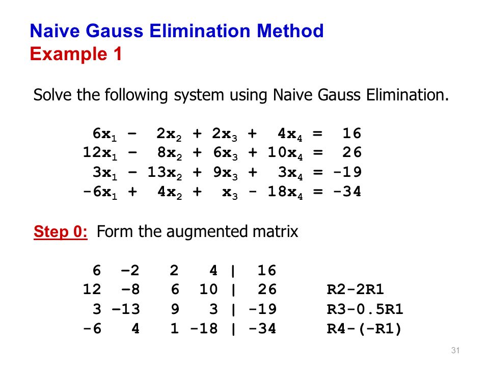Chapter 9 Gauss Elimination The Islamic University of Gaza - ppt video  online download