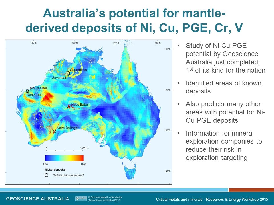 Australia’s potential for mantle-derived deposits of Ni, Cu, PGE, Cr, V