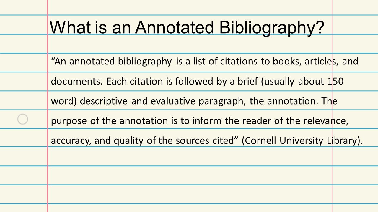 what is the definition of annotated bibliography