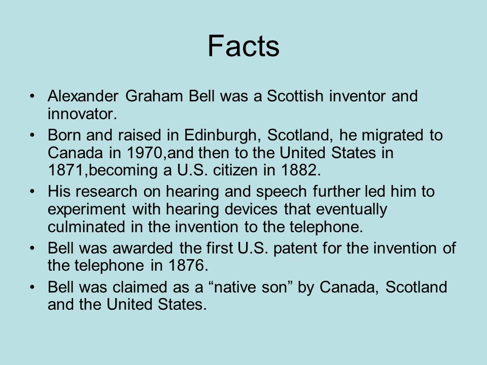 facts about alexander graham bell and the telephone