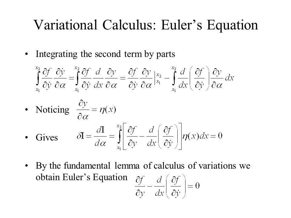 Variational Calculus: Euler’s Equation