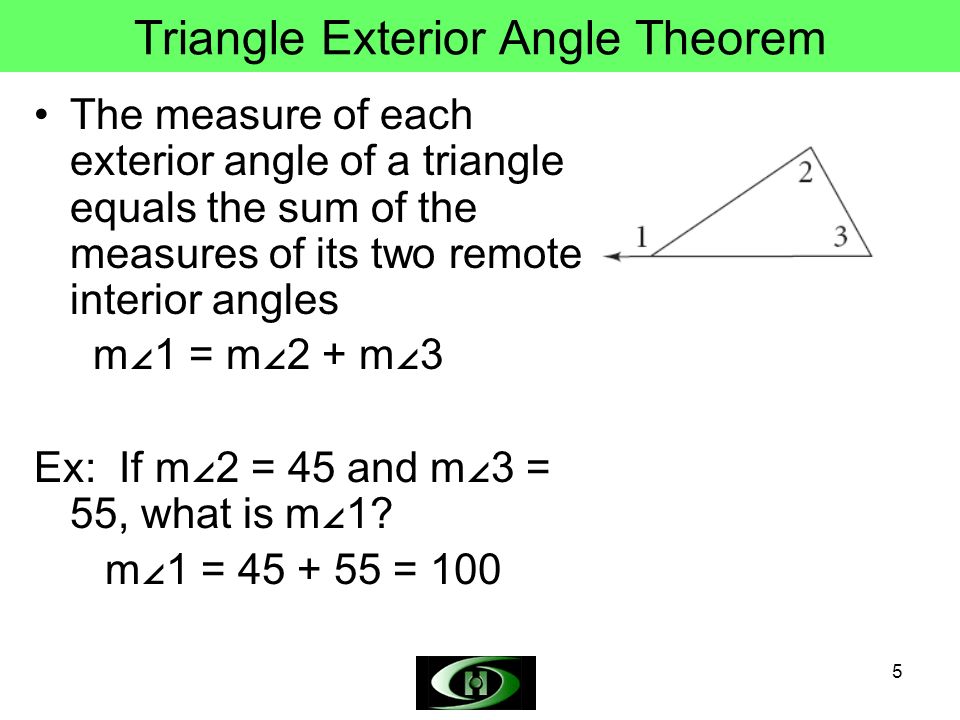 Triangle Angle Sum Theorem Triangle Exterior Angle Theorem