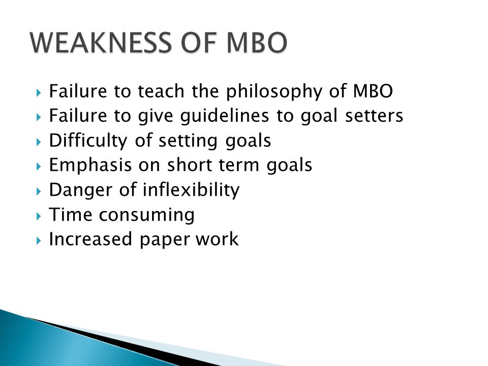 weakness of mbo