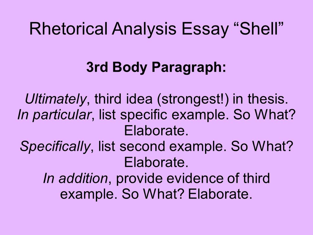 Rhetorical Analysis Essay “Shell”