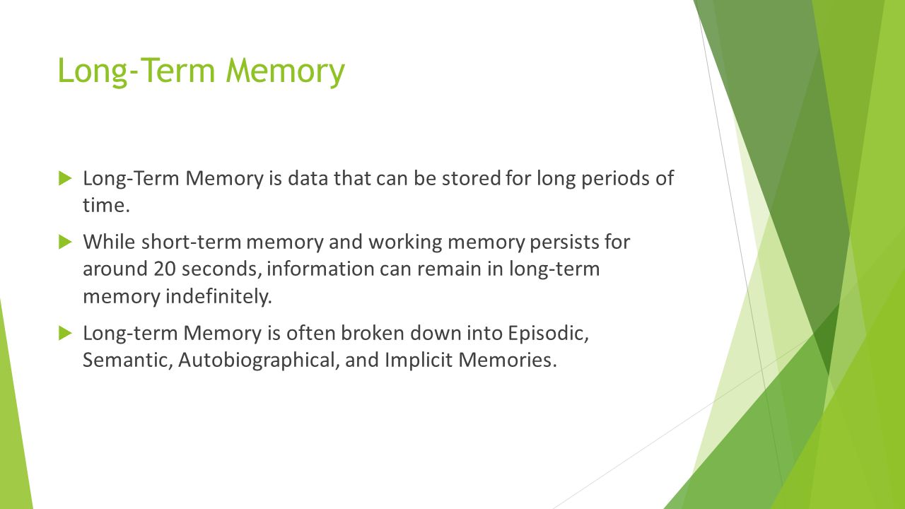 Short-Term vs Long-Term Memory - ppt video online download