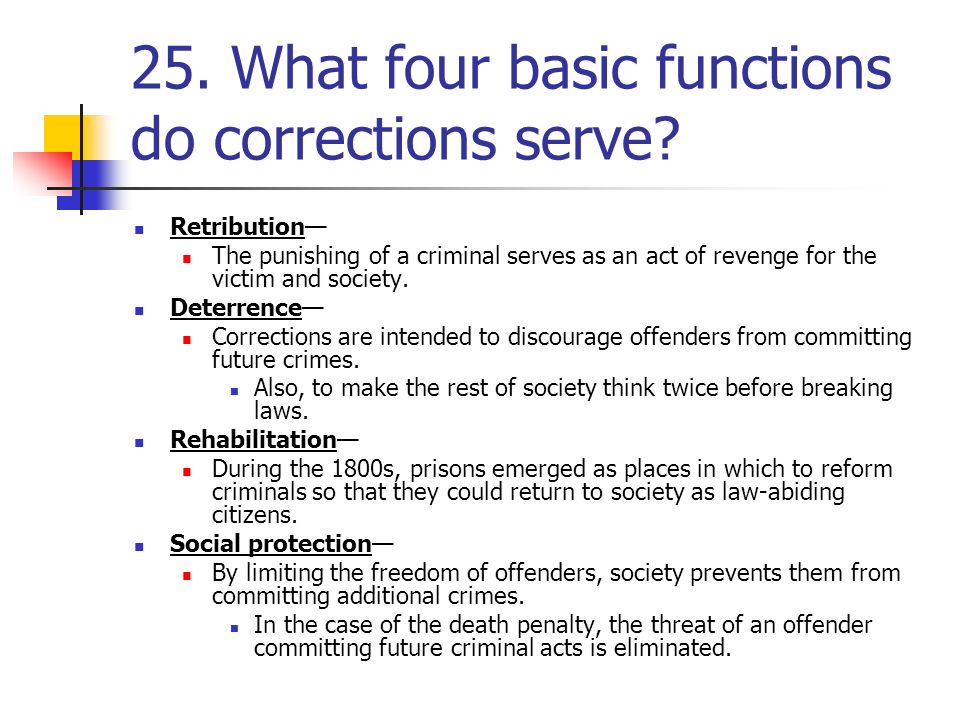four functions of corrections