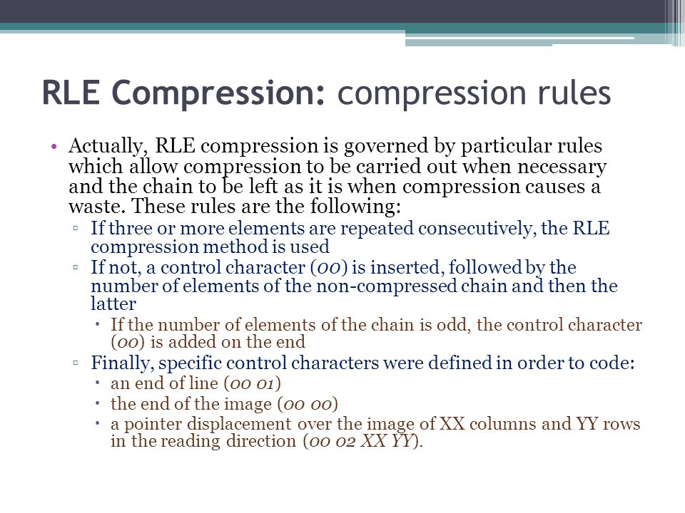RLE Compression: compression rules