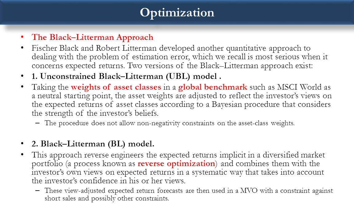 black litterman reverse optimization