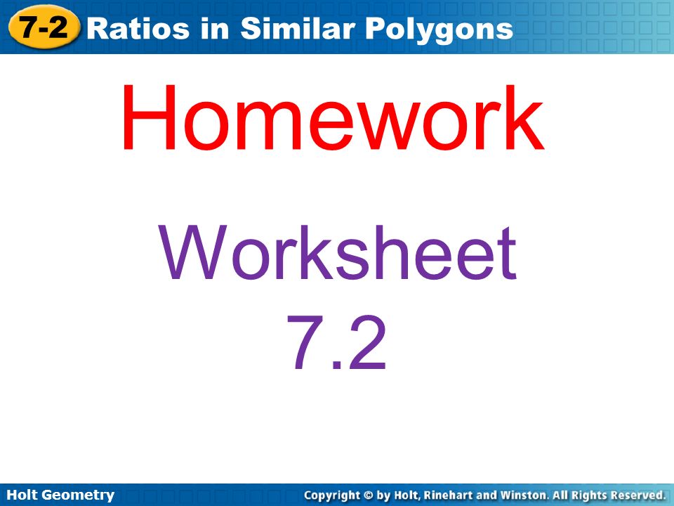 Homework Worksheet 7.2