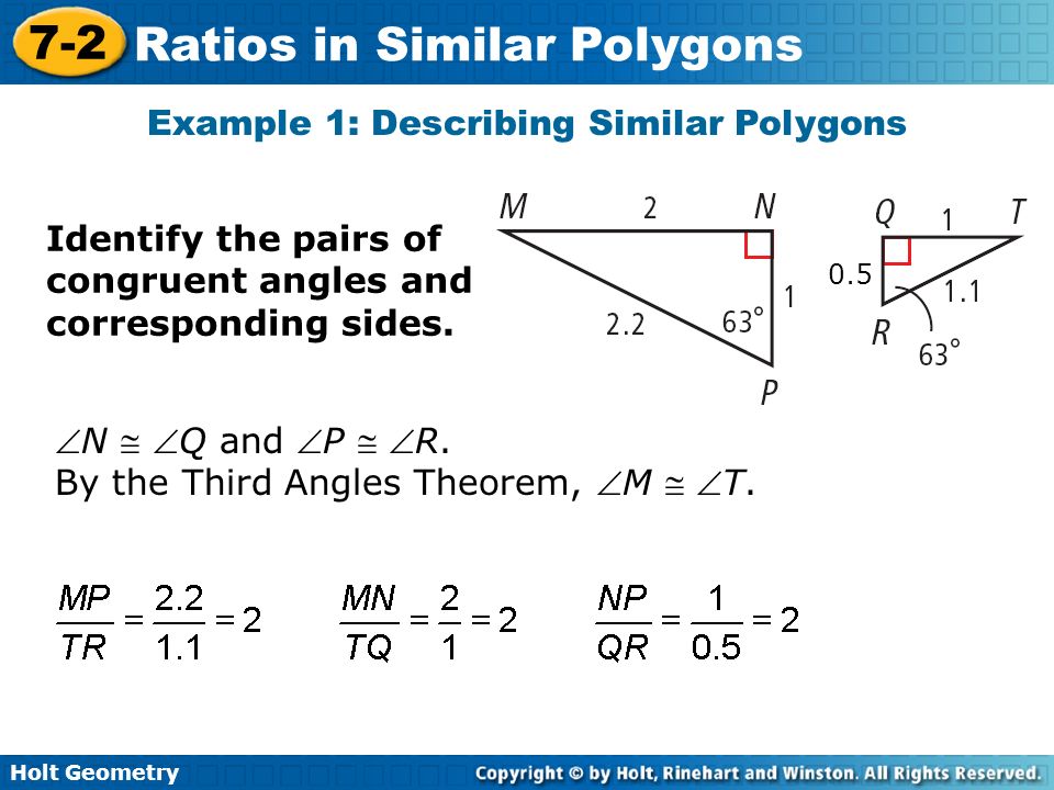 Example 1: Describing Similar Polygons