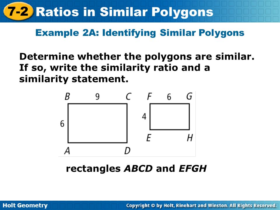Example 2A: Identifying Similar Polygons