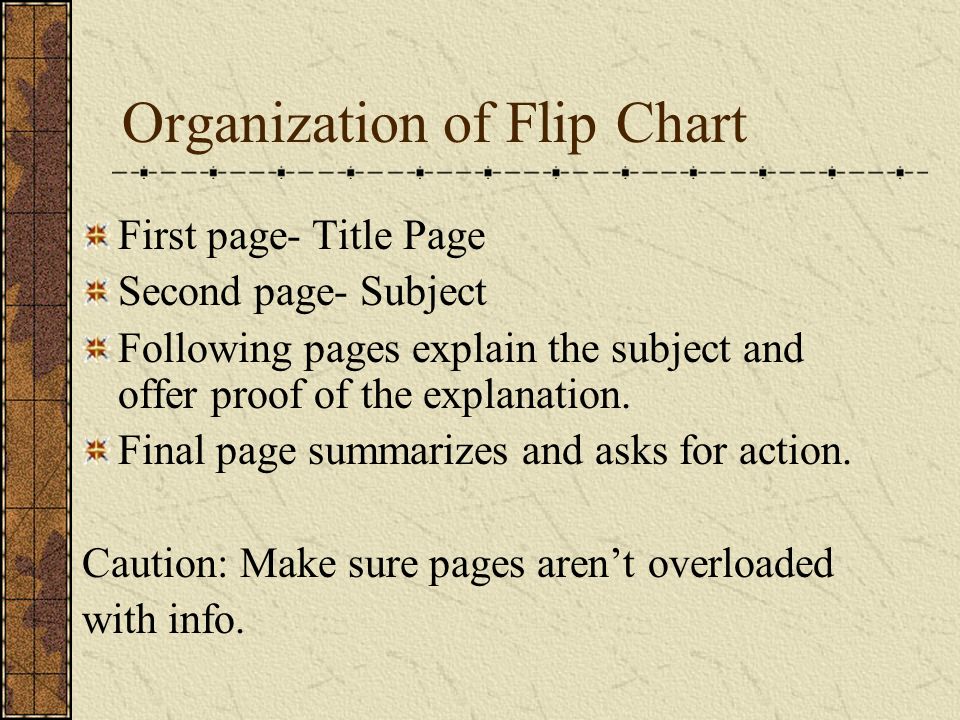 How To Make A Flip Chart Presentation