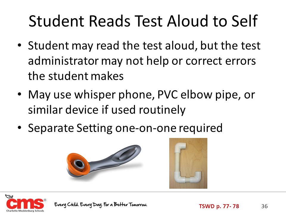 Student Reads Test Aloud to Self