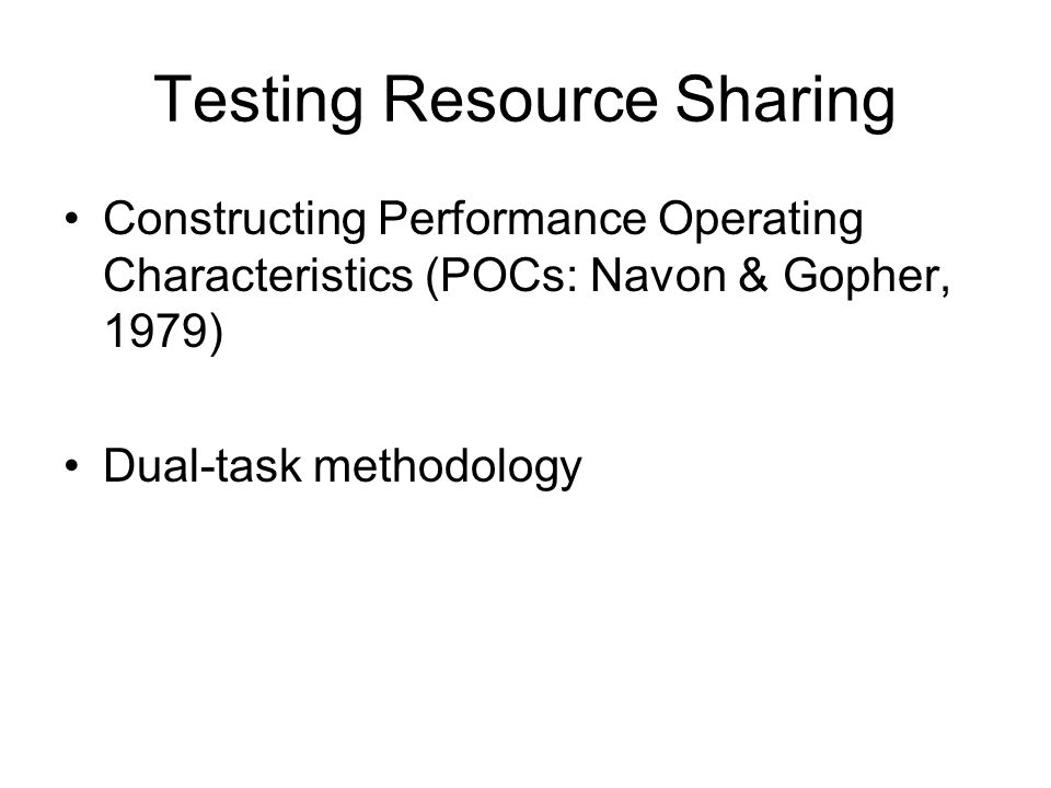 Testing Resource Sharing
