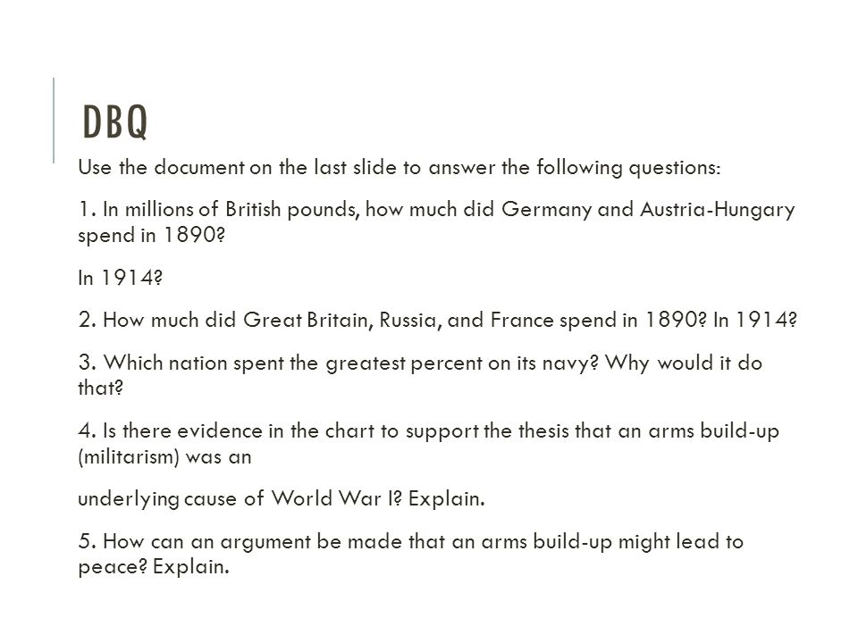 Causes Of Ww1 Chart