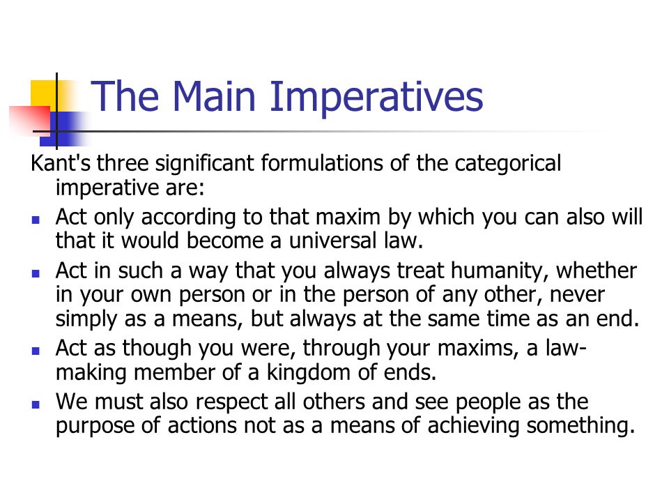 three formulations of the categorical imperative