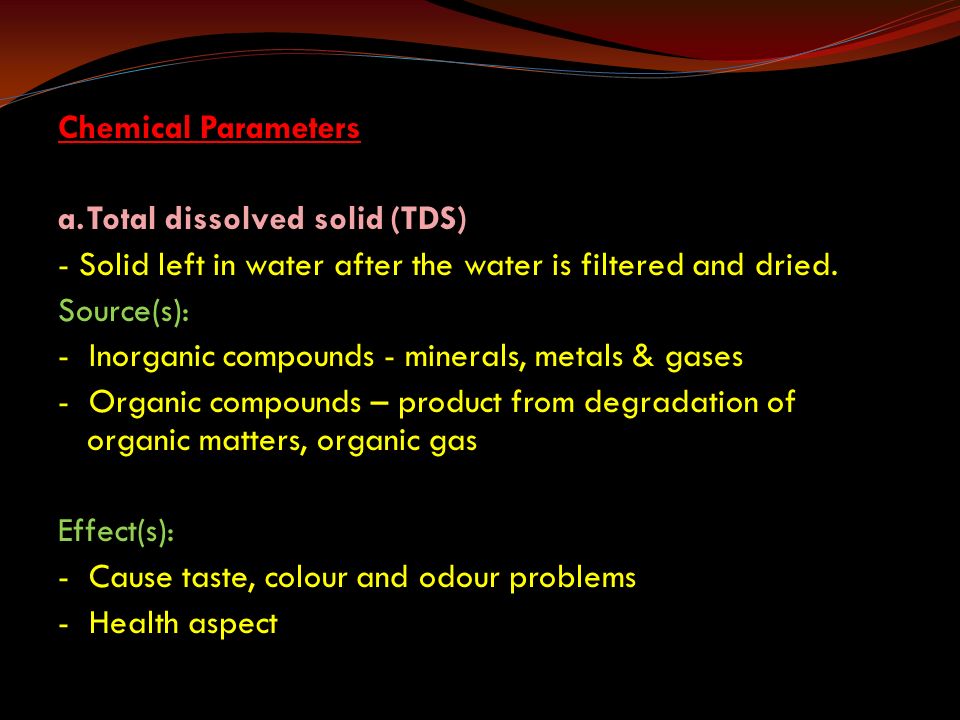 Chemical Parameters a.