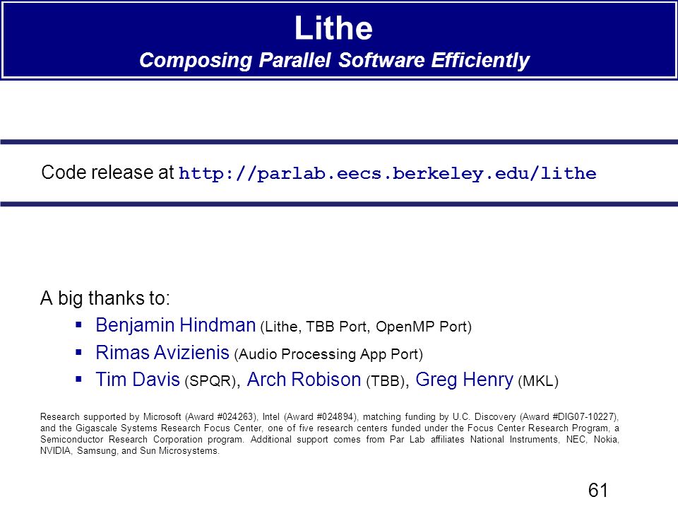 composing parallel software efficiently with lithe sumamry composing parallel software efficiently with lithe sumamry