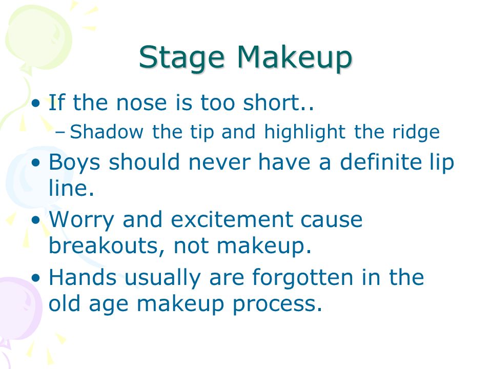 Stage Makeup If the nose is too short..