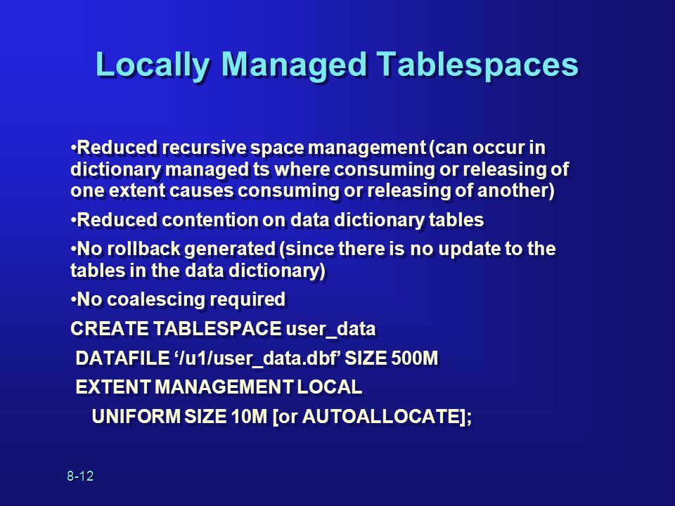 Managing Tablespaces and Data Files - ppt download