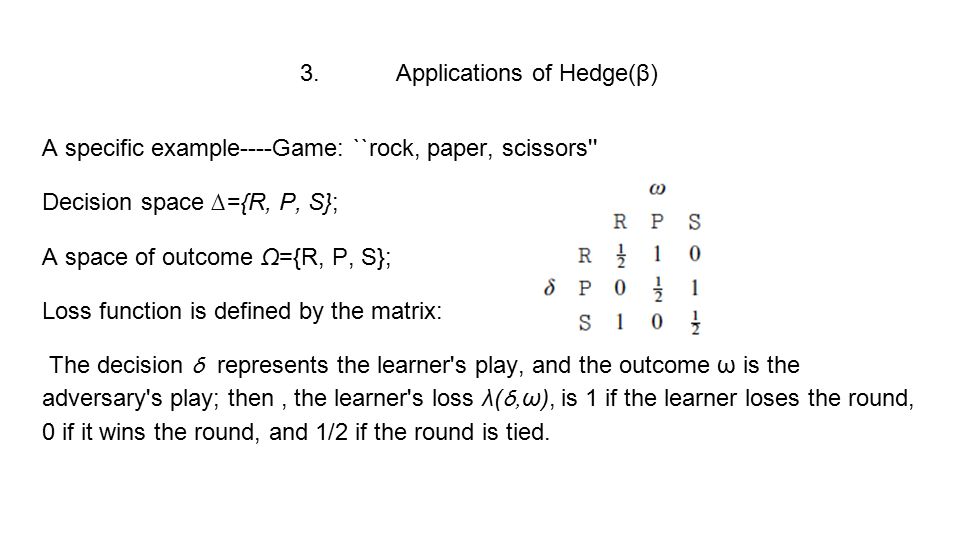 3. Applications of Hedge(β)