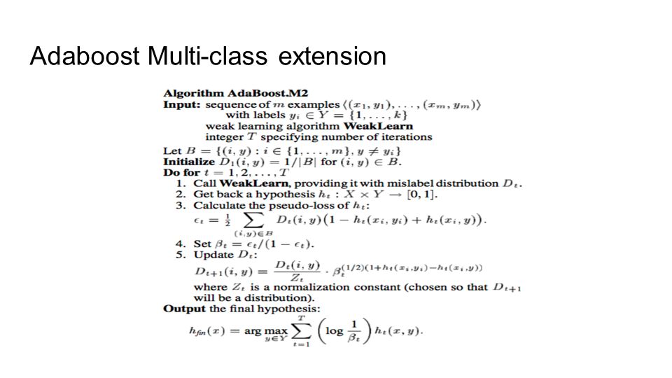 Adaboost Multi-class extension