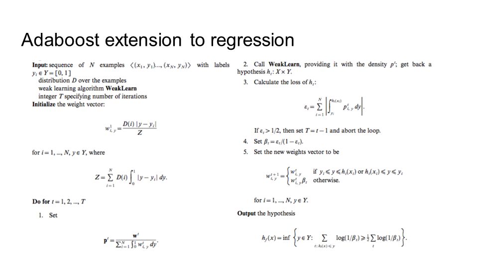 Adaboost extension to regression