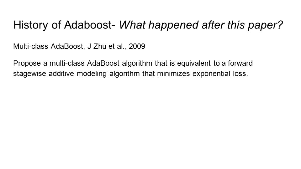 History of Adaboost- What happened after this paper