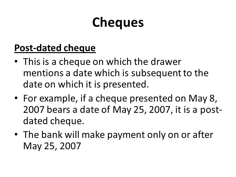 Post Dated Check - Meaning, Rules, Sample, Example