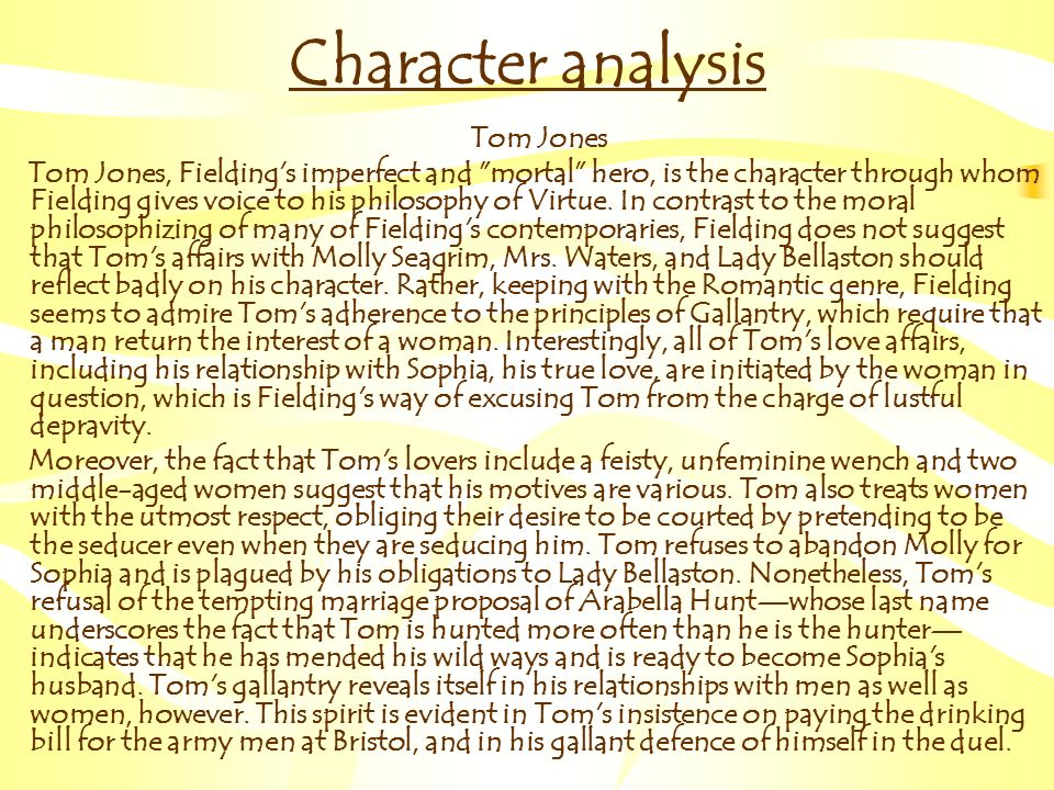 tom jones character analysis