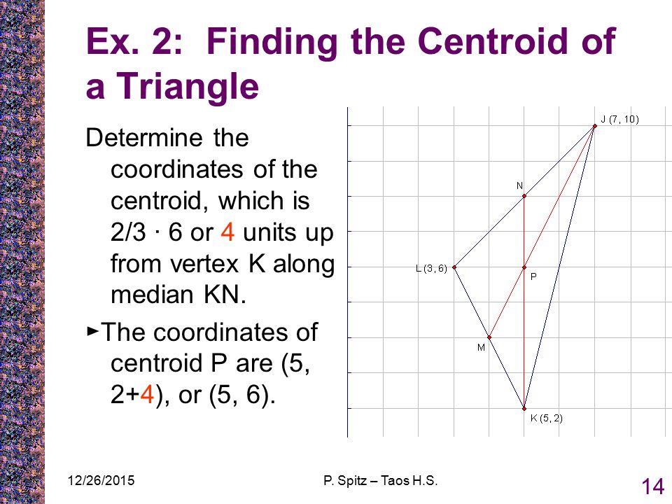 Ex. 2: Finding the Centroid of a Triangle