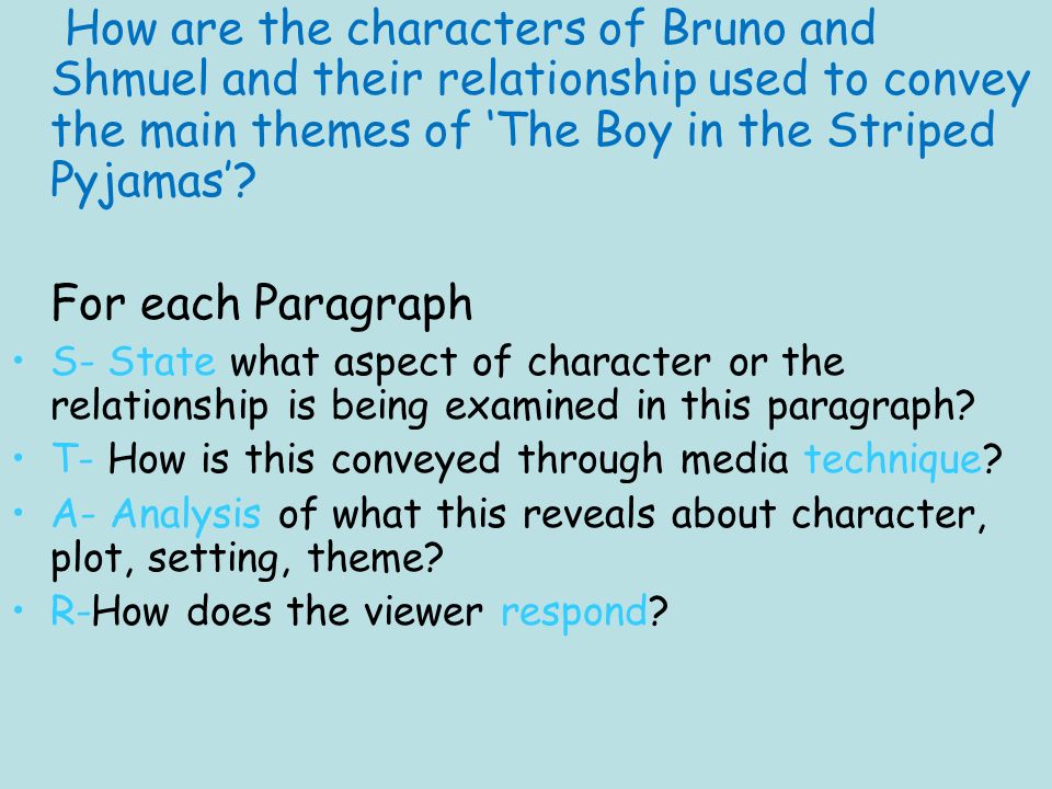 Starter Task Think back to watching 'The Boy in the Striped ...