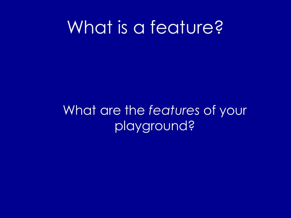 What are the features of your playground