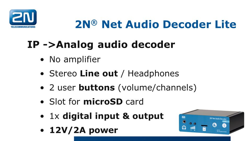 2N® Net Audio Decoder Lite