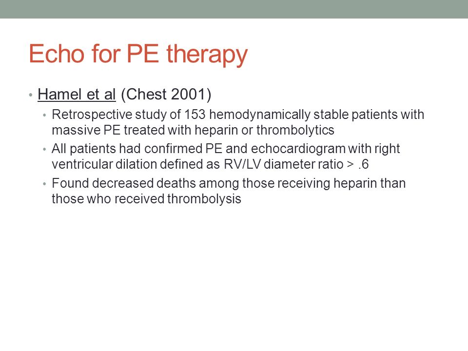 Echocardiogram In The Evaluation And Management Of Pulmonary Embolism Ppt Download