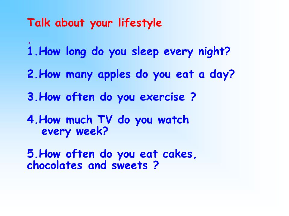 how to talk about your lifestyle