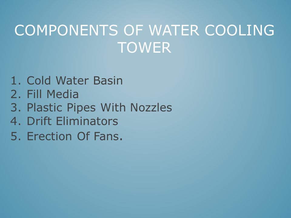 COMPONENTS OF WATER COOLING TOWER