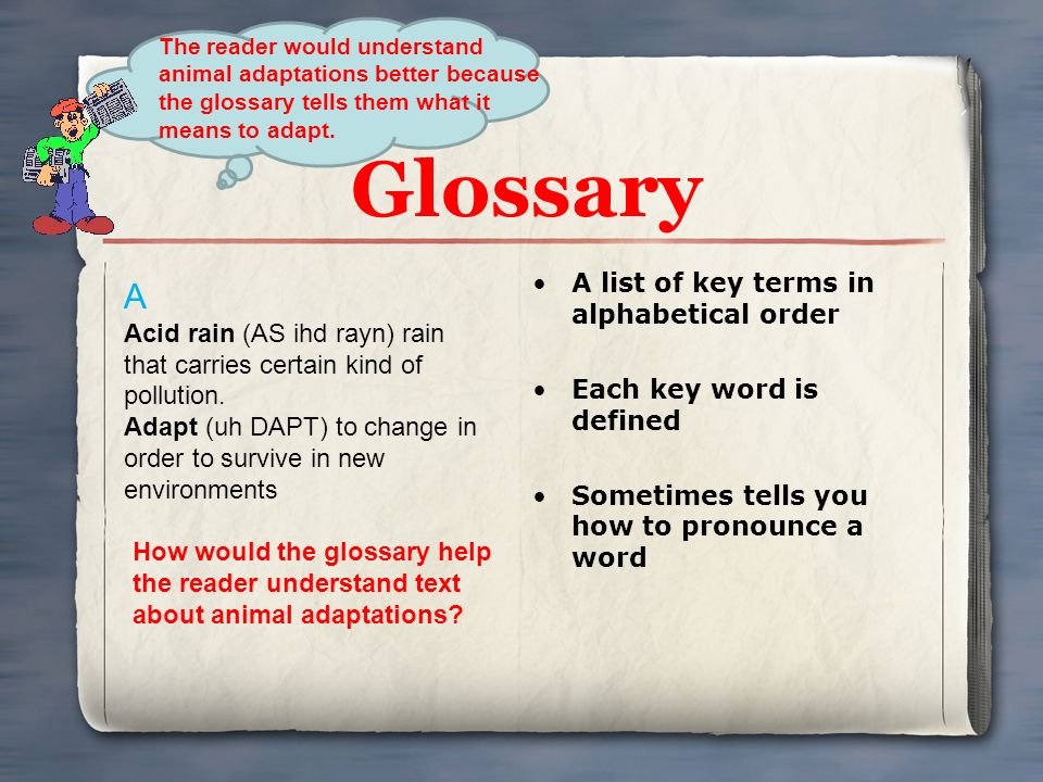 Glossary A A list of key terms in alphabetical order